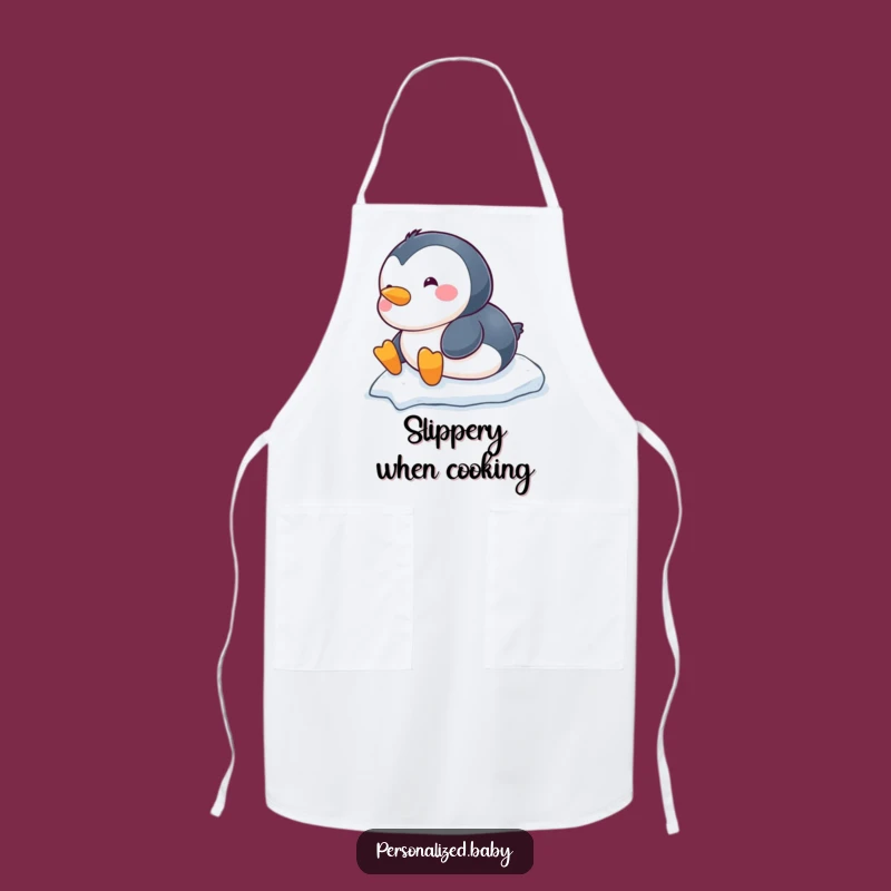Funny Penguin Apron - Chubby Sliding Belly Kitchen Wear, a Hilarious Winter Gift
