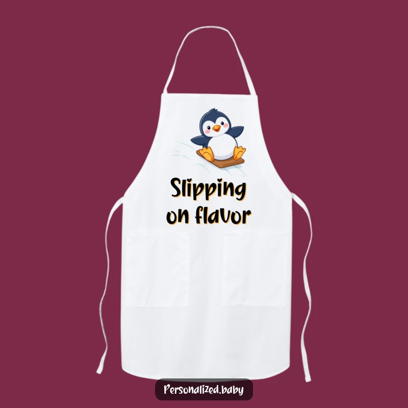 Funny Penguin Apron: Cook Up Laughs With This Starry Slope Design