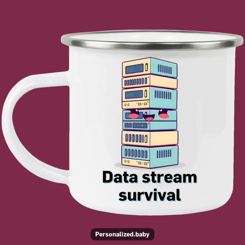 Funny Giggle Data Blocks Camping Mug - Comical Outdoor Tech Gift