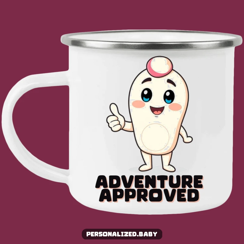 Funny Digital Avatar Camping Mug: Bouncing Thumbs Up On Your Adventures