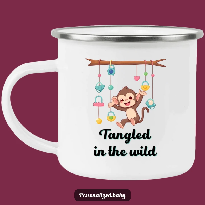 Funny Monkey Pacifier Camping Mug: Your Hilarious Companion for Parenthood Adventures