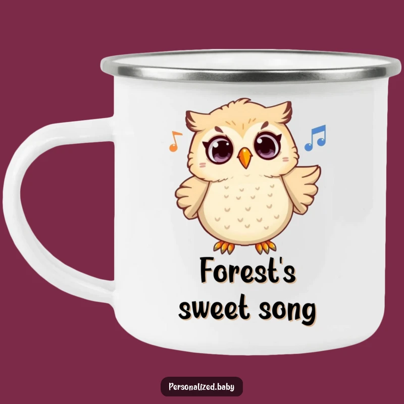 Funny Owl Melody Camping Mug: Surprised Hoot Trail Tunes, Hilarious Outdoor Gift