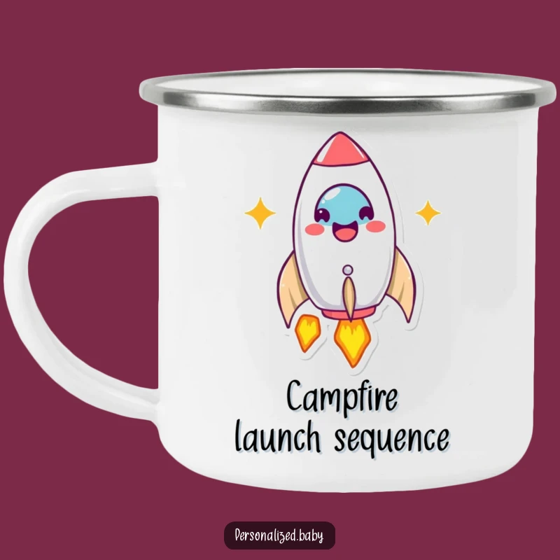 Funny Rocket Ship Launch Camping Mug for Outdoor Adventures