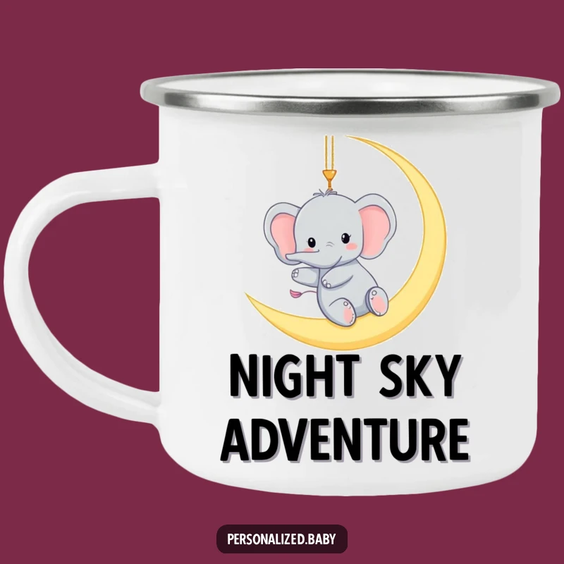 Funny Elephant Moon Camping Mug: Celestial Campfire Companion