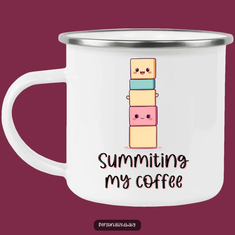 Funny Stacking Blocks Camping Mug: Hilarious Adventures with a Precarious Pal
