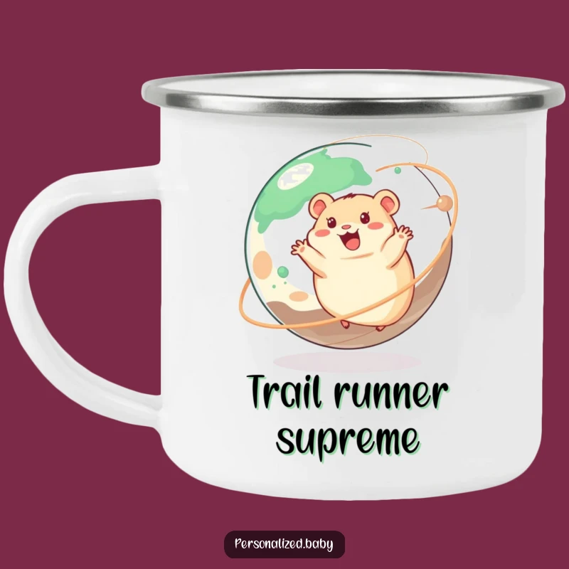 Funny Happy Hamster Planet Camping Mug: Durable Cosmic Cup, Great Outdoor Gift