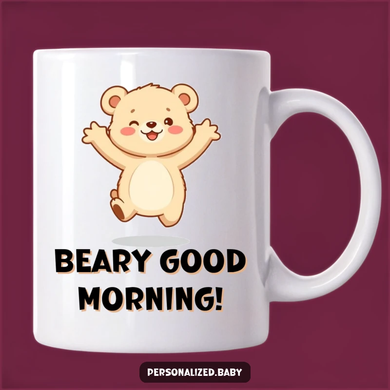 Funny Bear Cub Mug: Gleeful Jump - Adorable & Humorous Gift for Bear Lovers