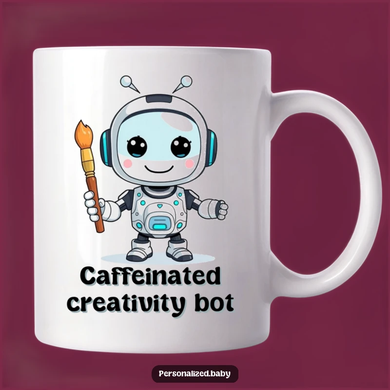 Funny AI Artist Mug: Robot Painter, Perfect Gift for Tech & Art Lovers