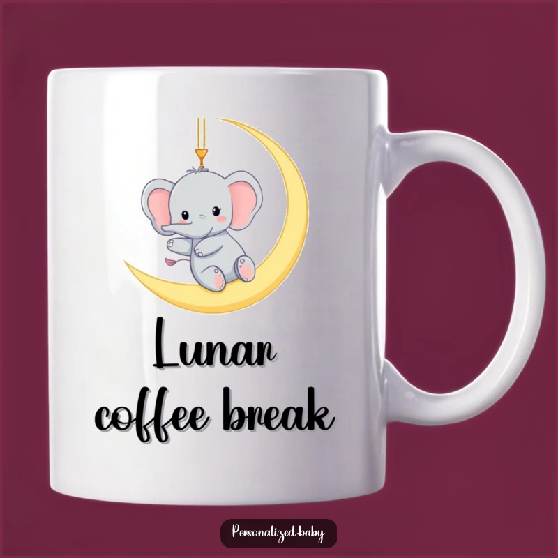 Funny Elephant Moon Mug: Whimsical Nighttime Joy Gift