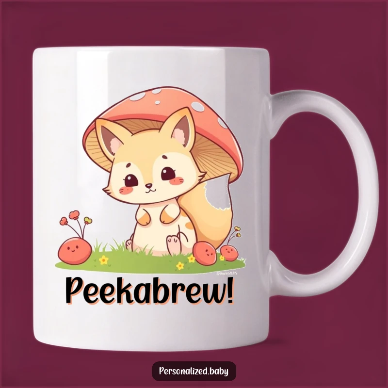 Funny Fox Kit Mushroom Mug: Sneaky Fun & Woodland Secrets, Perfect Funny Gift!
