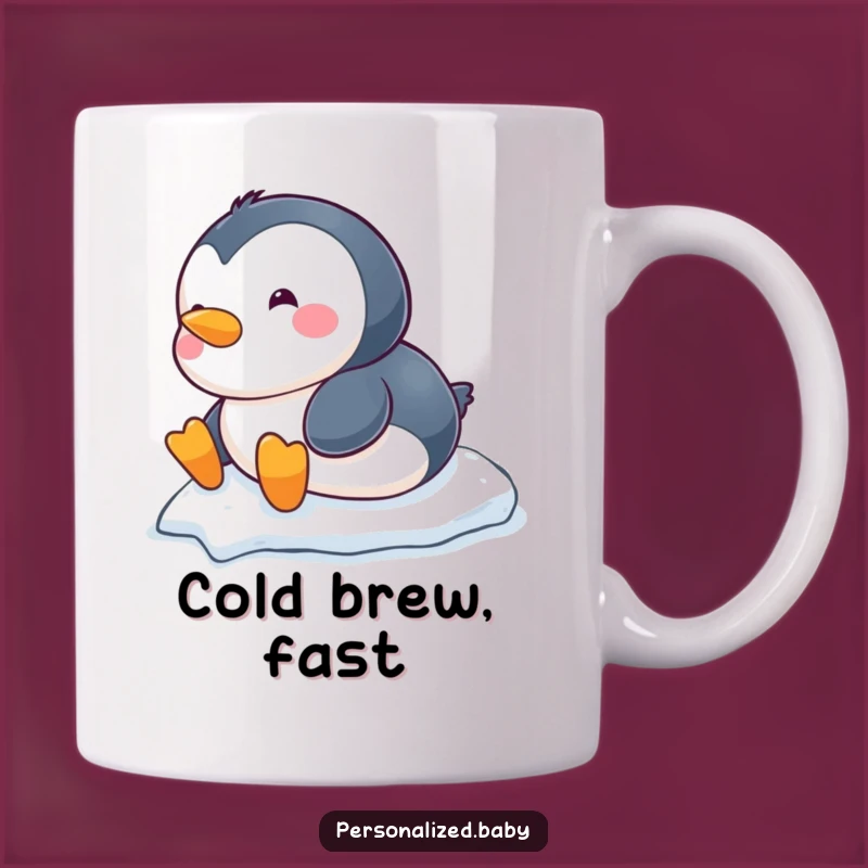 Funny Penguin Mug - Chubby Sliding Belly Fun, a Hilarious Winter Gift