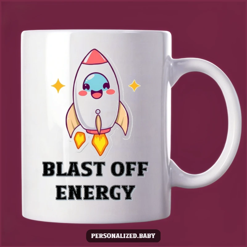 Funny Rocket Launch Mug - Beaming Astronaut Gifts Present