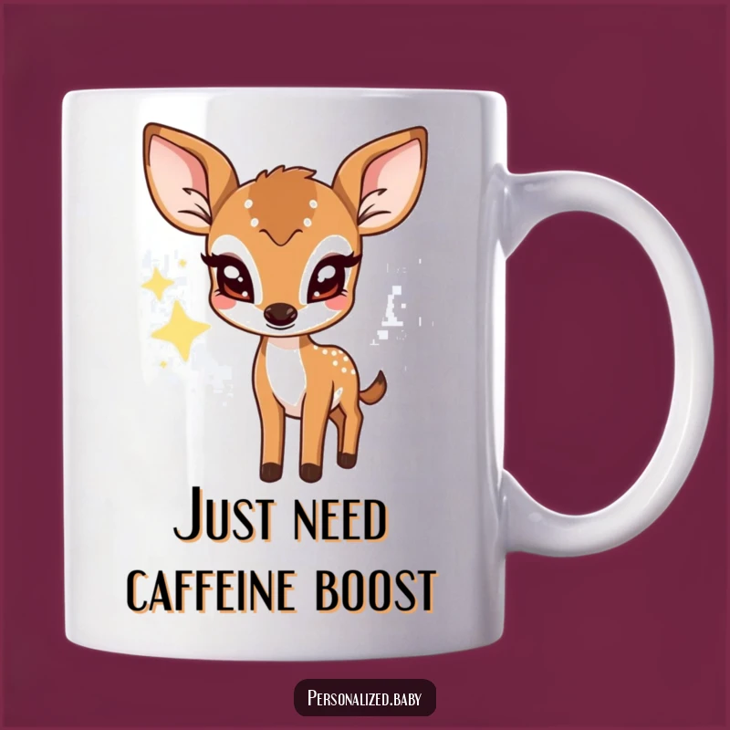 Funny Shy Deer Fawn Mug: Adorable Twinkling Star Design, Perfect Cute Gift