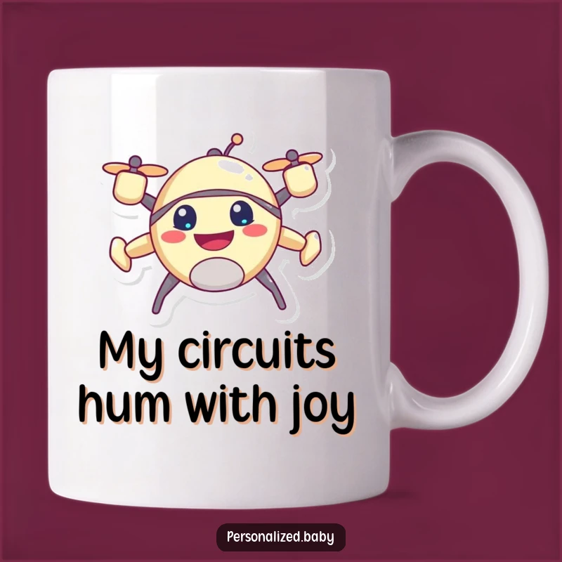 Funny Drone Buddy Mug - Happy Buzzing Character Gift