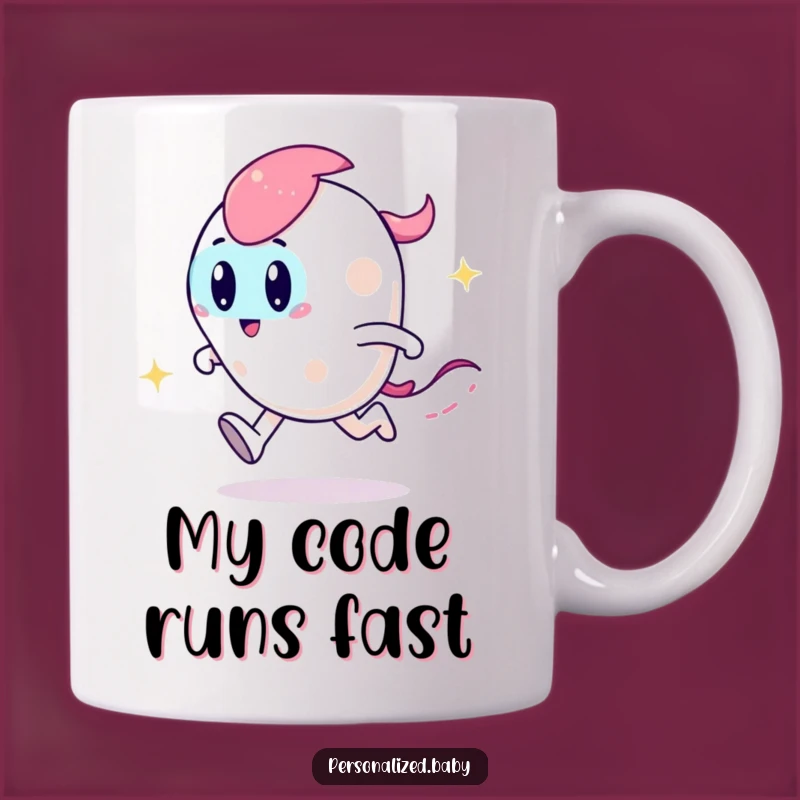 Funny Zooming Code Character Mug - Perfect Playful Gift for Developers!