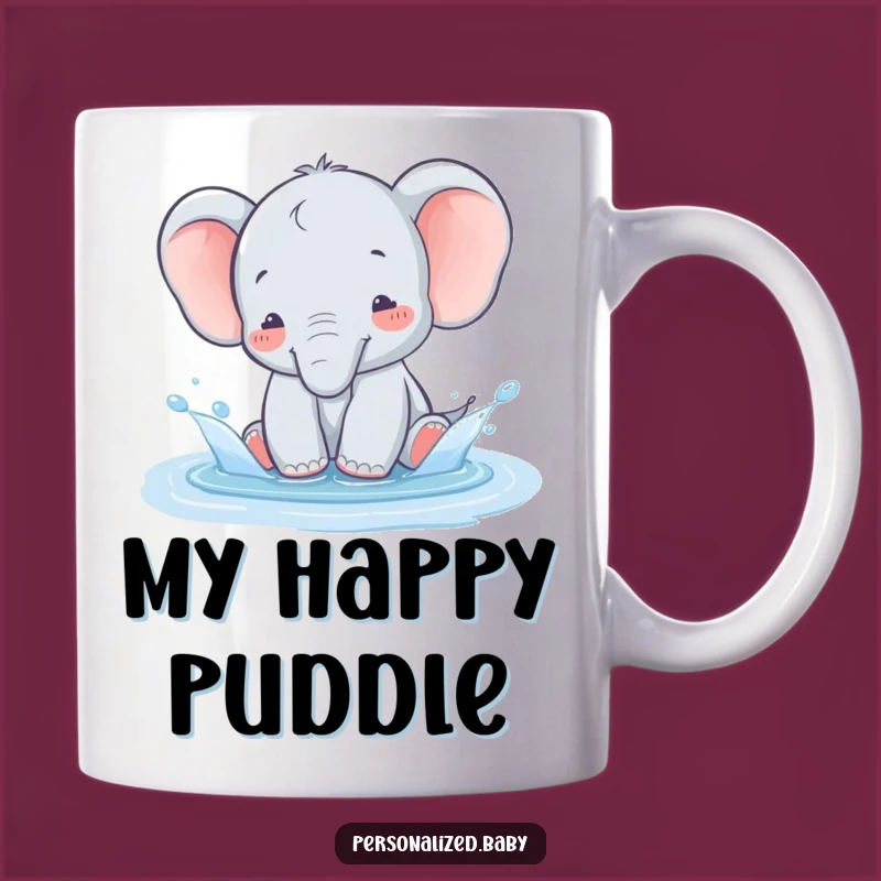 Funny Baby Elephant Splash Mug - Adorable and humorous gift for elephant lovers.