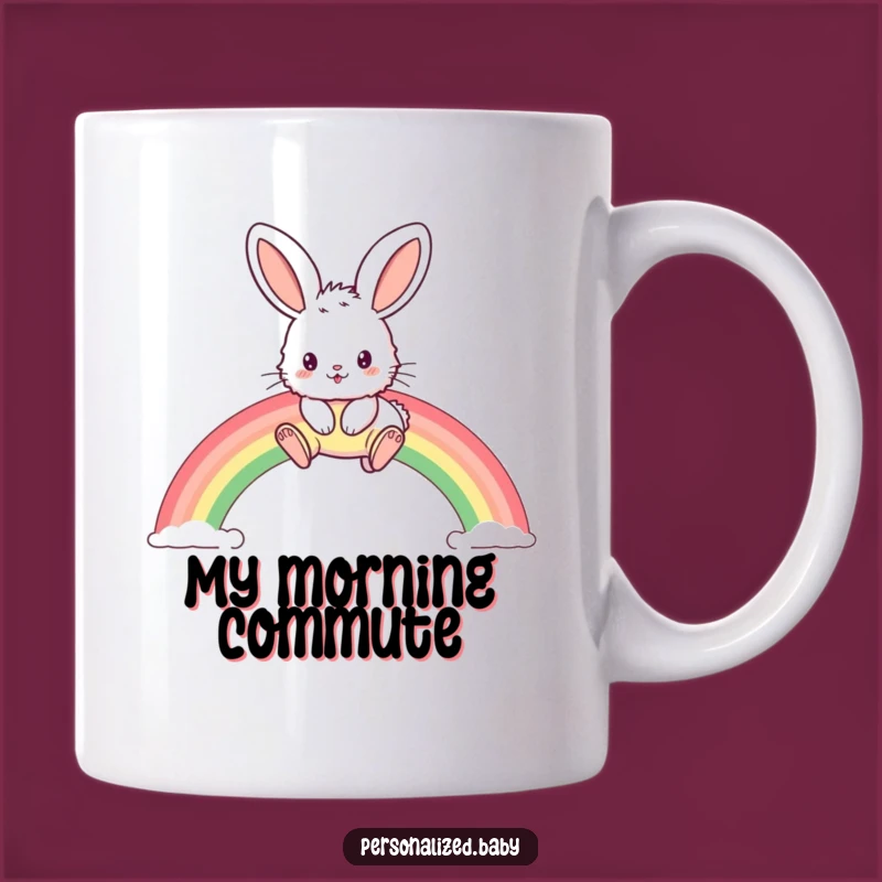 Funny Bunny Rainbow Hop Mug: Adorable Fluffy Rabbit Gift for Animal Lovers