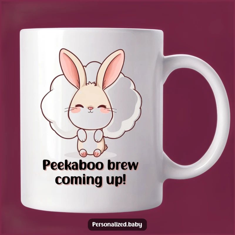 Funny Rabbit Cloud Mug: A Curious Peek Makes a Perfect Funny Gift!