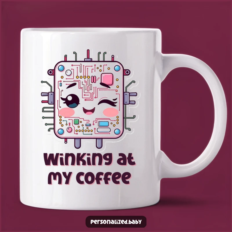 Funny Circuit Board Mug - Cheerful Techie Gifts Present