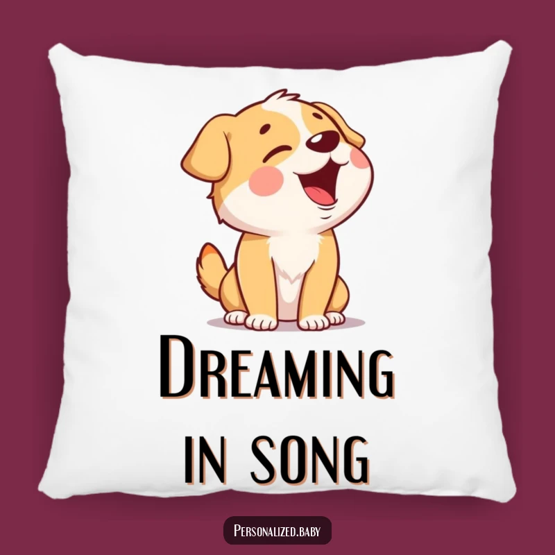 Funny Singing Dog Pillow: Giggling Pup Serenade, Hilarious Accent for Cozy Spaces