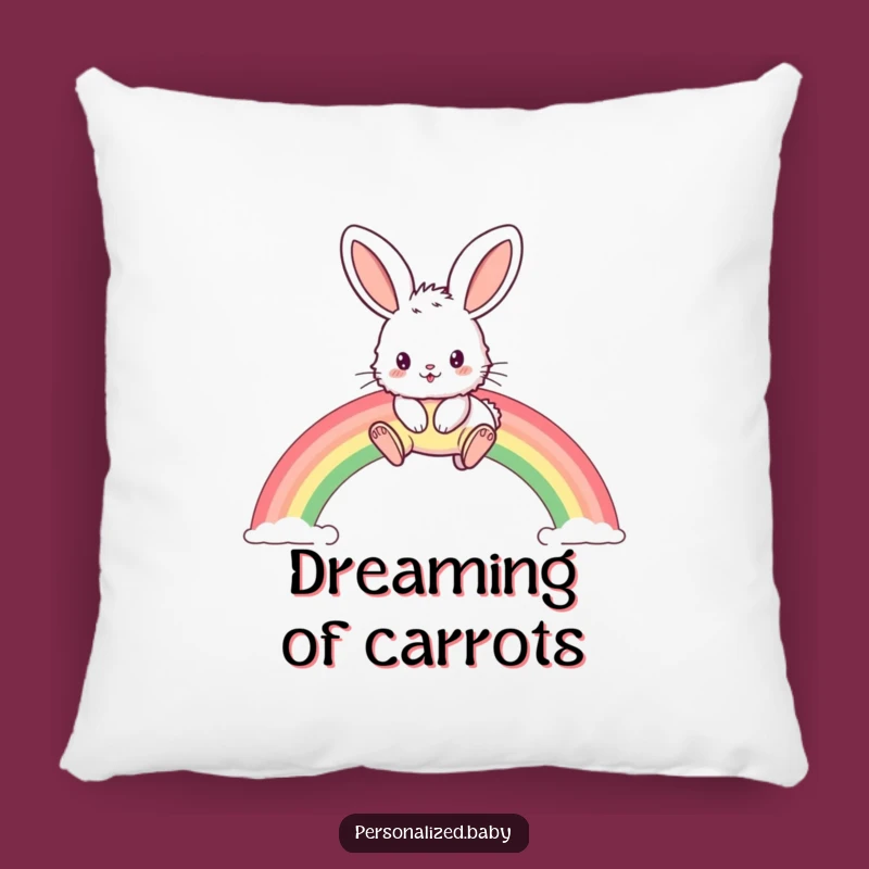 Funny Bunny Rainbow Hop Pillow: Cozy Fluffy Rabbit Cushion for Sweet Dreams