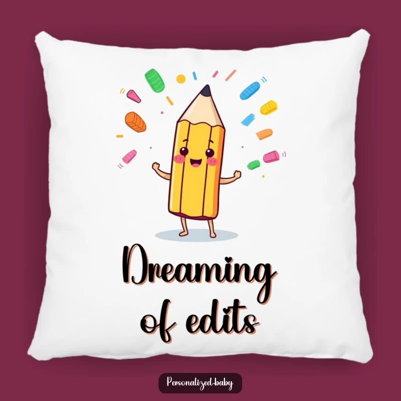 Funny Pencil Juggling Eraser Marks Pillow: Comfy Art for Your Creative Corner