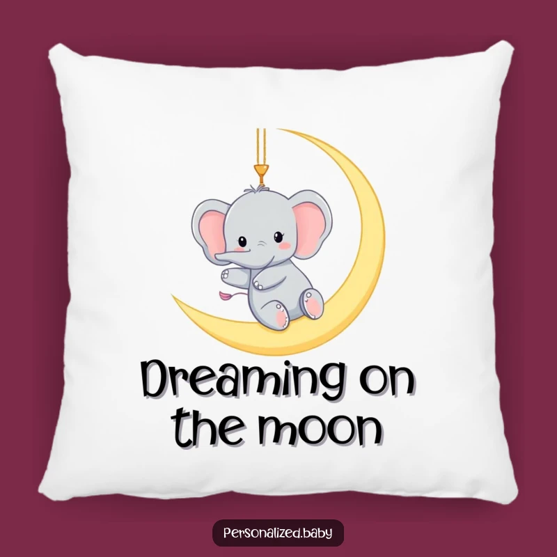 Funny Elephant Moon Pillow: Cozy Dreams and Lunar Comfort