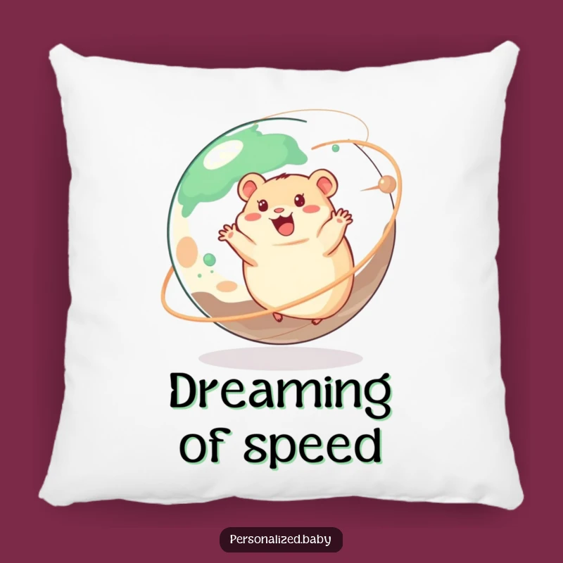 Funny Happy Hamster Planet Pillow: Cozy Cosmic Cushion, Great Fun Gift