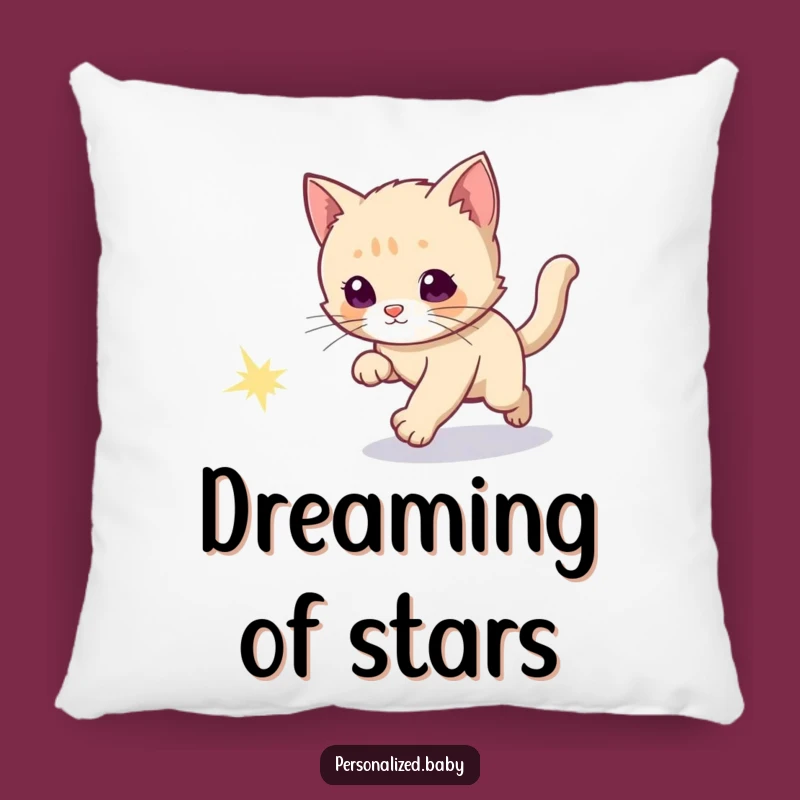 Funny Kitten Comet Chase Pillow: Cozy Cosmic Comfort Gift Pillow