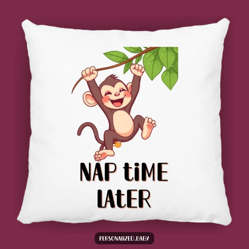 Funny Monkey Pillow - Plush Mischievous Baby Swinging Laughing Cushion, a Primate Gift
