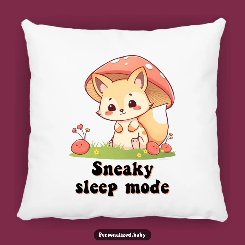 Funny Fox Kit Mushroom Pillow: Cozy Mischief & Woodland Comfort, Ideal Funny Gift!