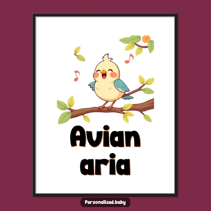 Funny Bird Singing Digital Art: Instant Melody Decor, Unique Funny Gift