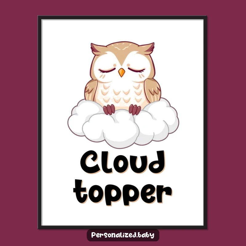 Funny Owl Cloud Digital Print: Instant Peaceful Decor