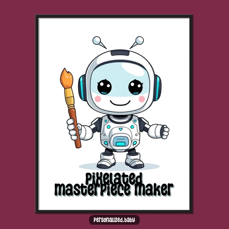 Funny AI Robot Digital Art: Modern Wall Decor for Tech & Art Lovers