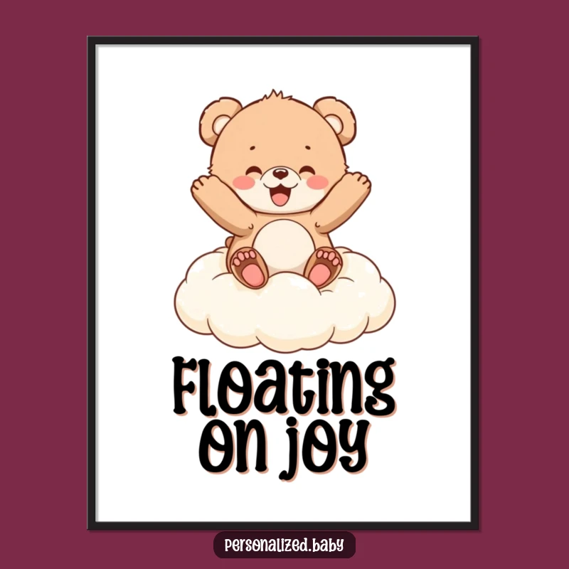 Funny Bear Cub Cloud Art: Instant Joyful Decor, Perfect Funny Gift!