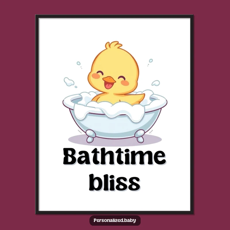 Funny Duckling Bath Digital Art: Instant Hilarious Wall Decor for Joyful Spaces