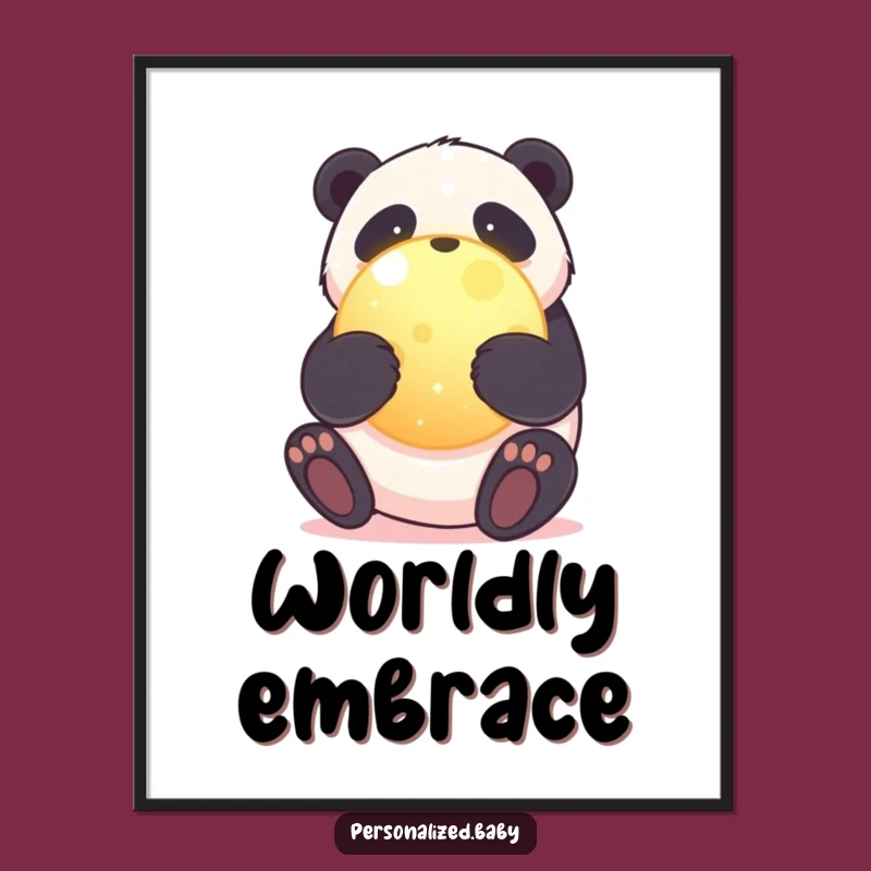 Funny Panda Digital Art: Adorable Planet Hug Download