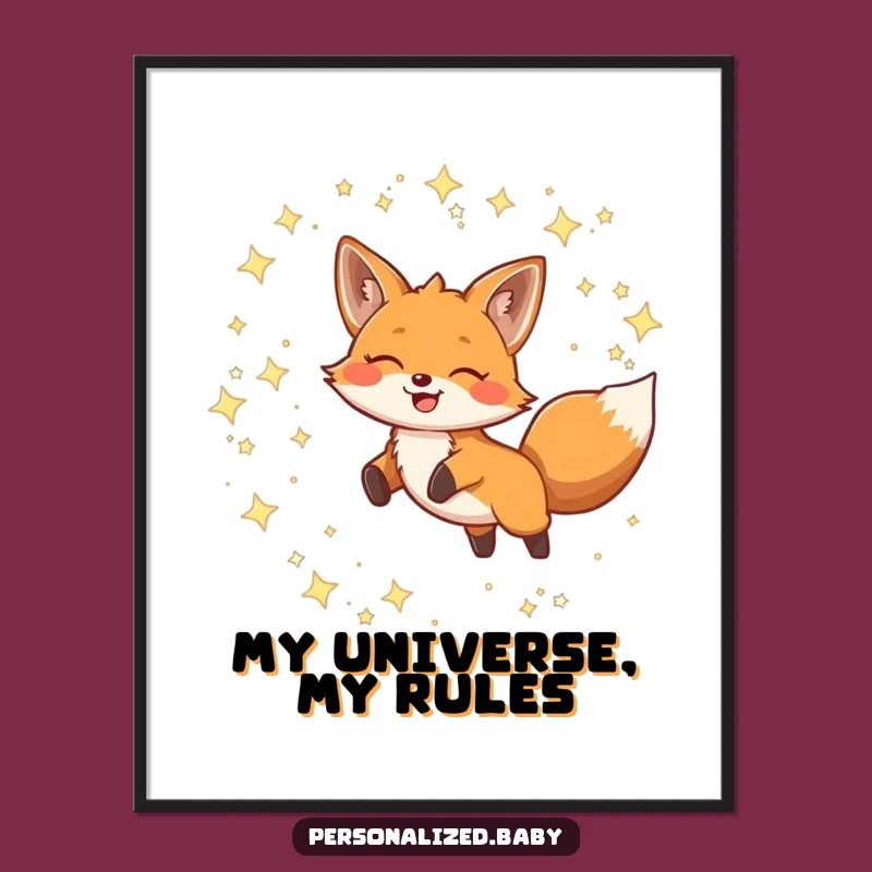 Funny Fox Constellation Digital Print: Bring Cosmic Joy to Your Walls