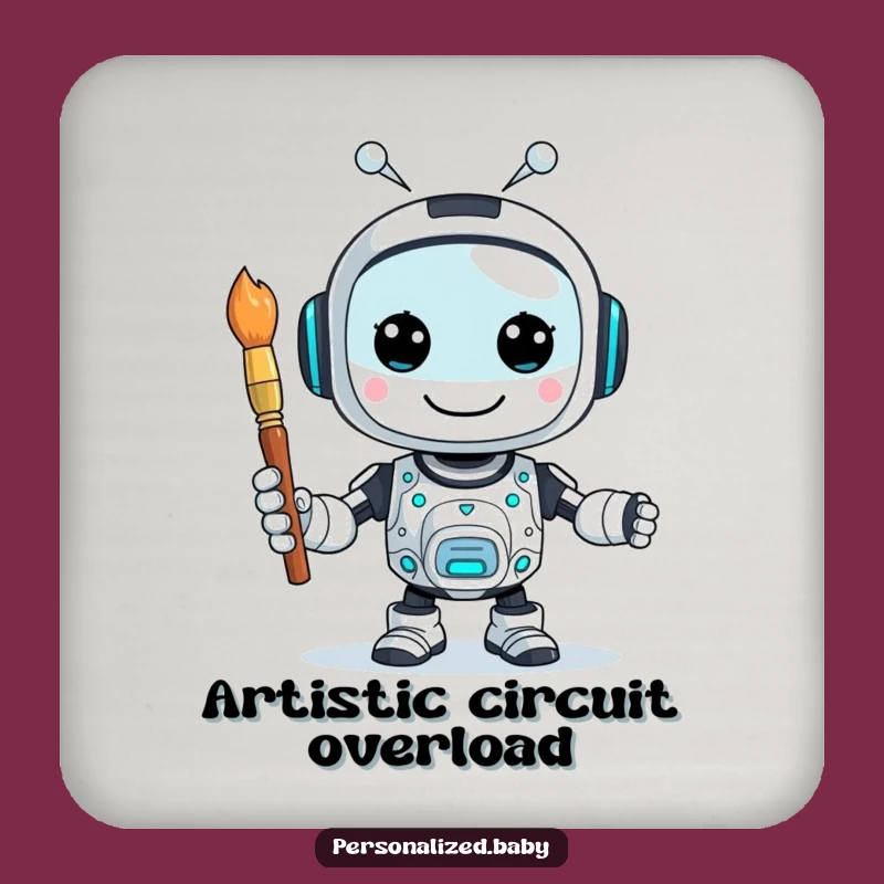 Funny AI Coaster Set: Protect Surfaces with Techy Art Flair
