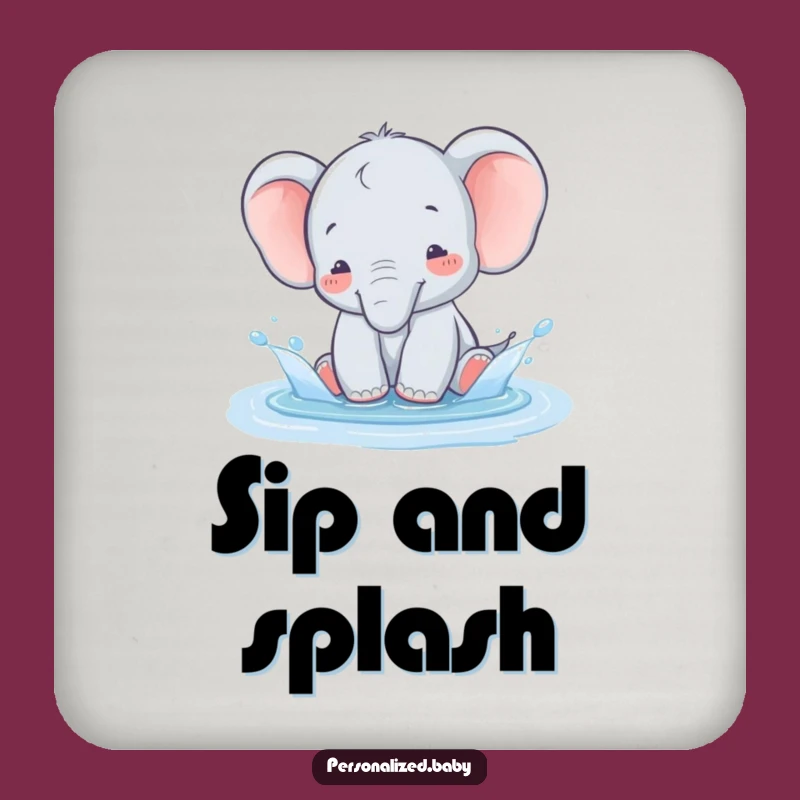Funny Elephant Splash Coaster - Protect surfaces with charm, perfect funny gift.