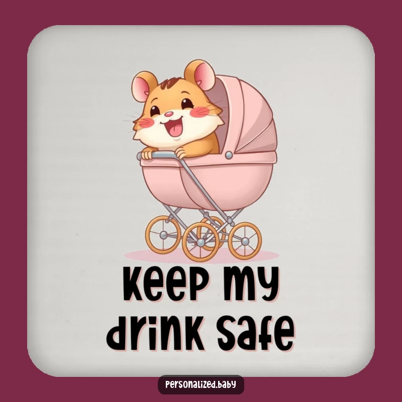 Funny Hamster Carriage Drink Coaster: Protect Surfaces with Hilarious Charm