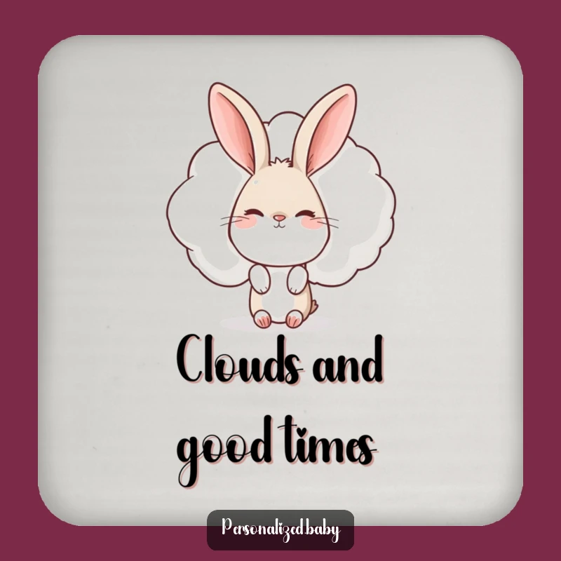 Funny Rabbit Cloud Coaster: Protect Surfaces with This Cute and Funny Gift!