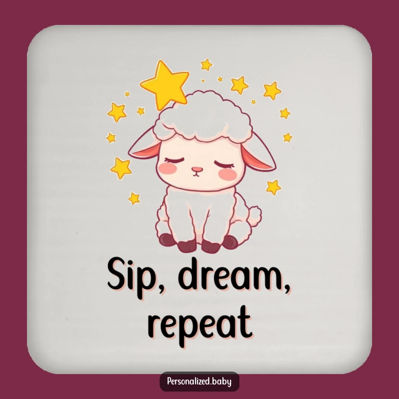 Funny Sleepy Lamb Dream Coaster: Protect Surfaces with Calm Charm, Ideal Funny Gift!