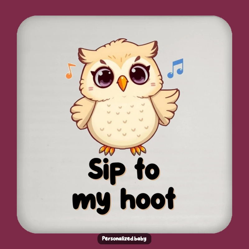 Funny Owl Melody Coaster: Surprised Hooting Tune, Hilarious Gift for Tabletop Charm