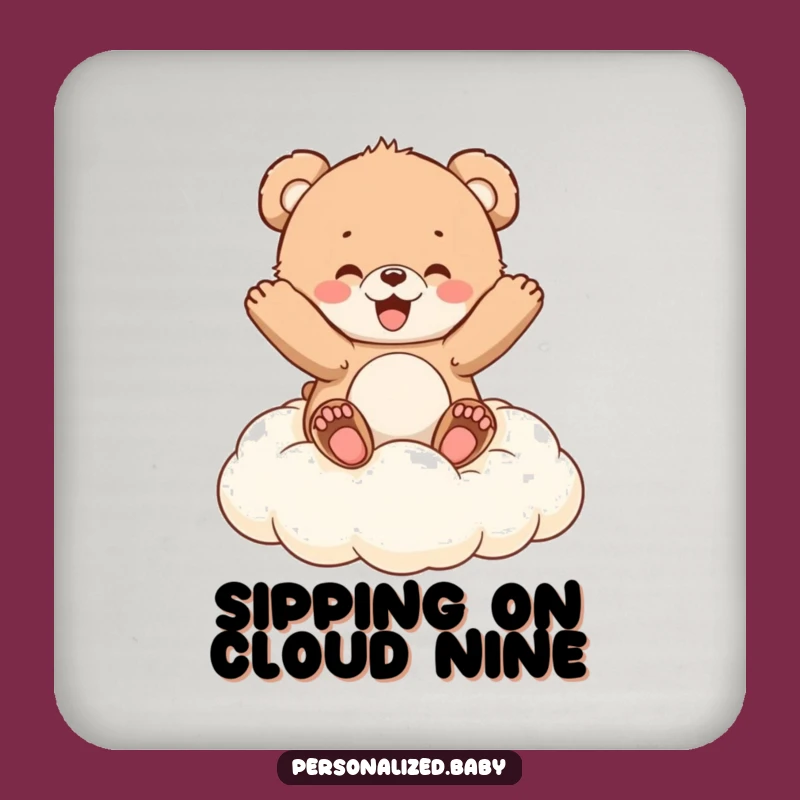 Funny Bear Cub Cloud Coaster: Protect Surfaces with Bouncy Charm, Ideal Funny Gift!