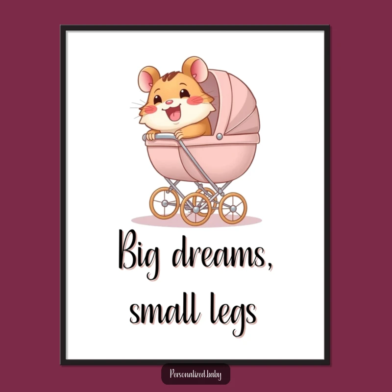 Funny Hamster Carriage Poster: Bring Hilarious Pet Parenthood Vibes Home