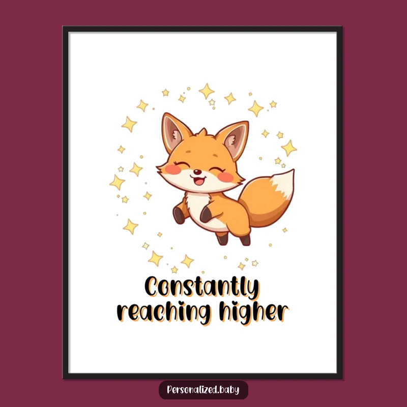 Funny Fox Constellation Poster: Whimsical Art for Dreamy Spaces