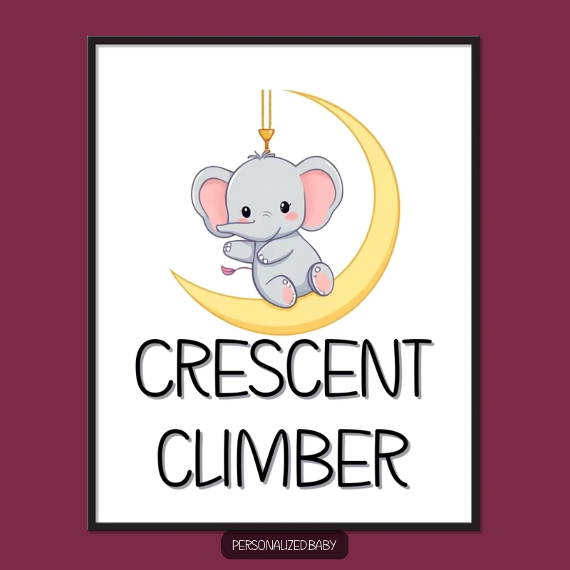 Funny Elephant Moon Poster: Whimsical Wall Art for Dreamers