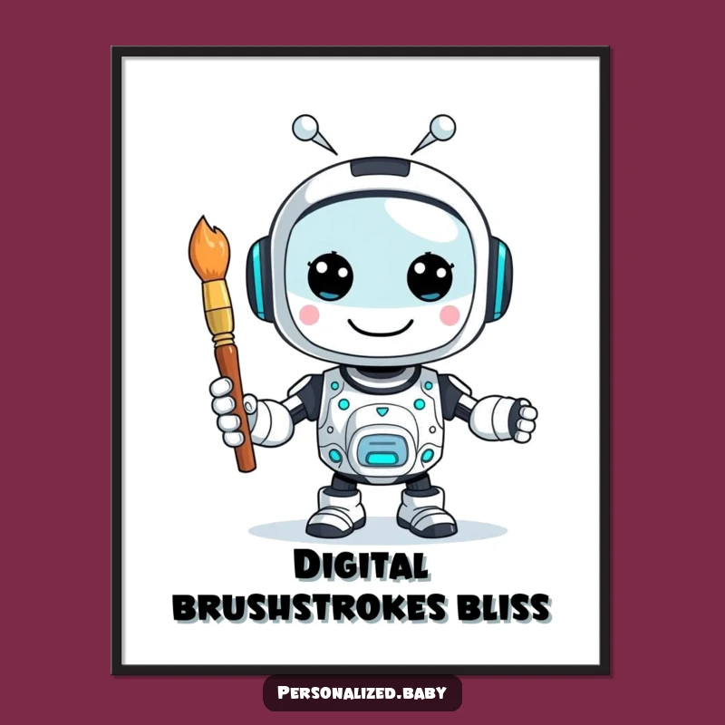 Funny AI Robot Art Poster: Modern Wall Decor for Tech & Art Lovers