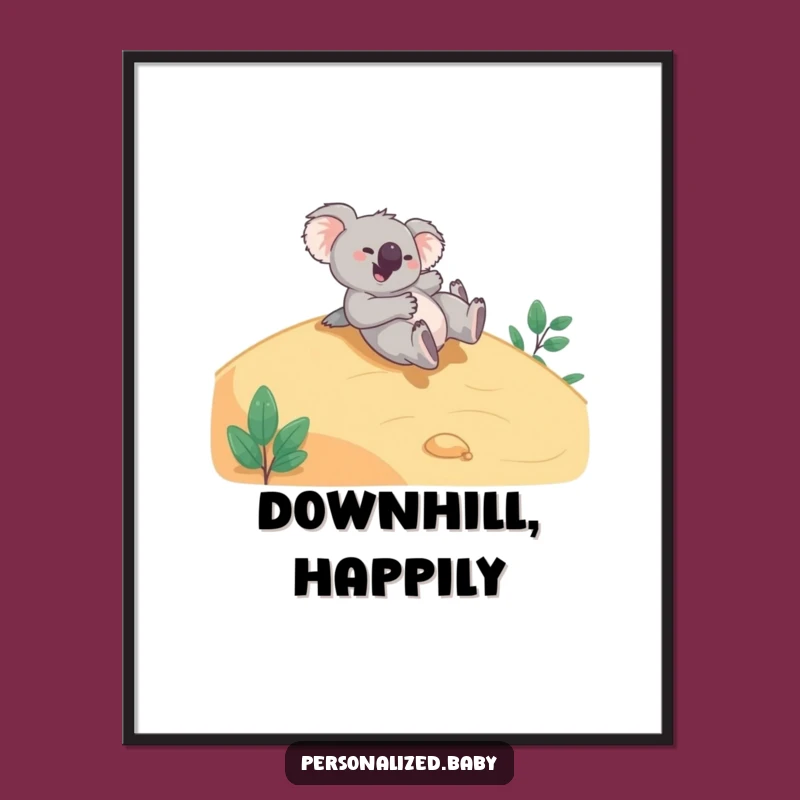 Funny Koala Hillside Poster: Playful Giggles for Your Walls, Perfect Funny Gift!